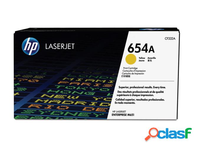 Cartucho de tóner original LaserJet HP 654A amarillo