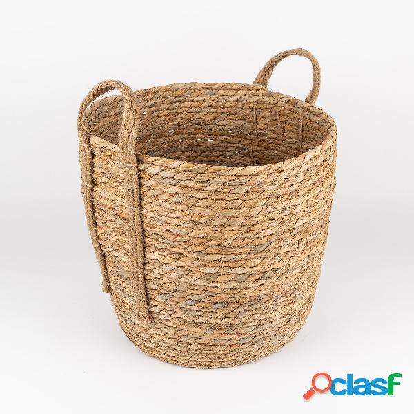 Cesta con asa de esparto Magret Ø33x33cm