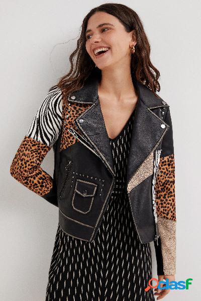 Chaqueta biker animal print