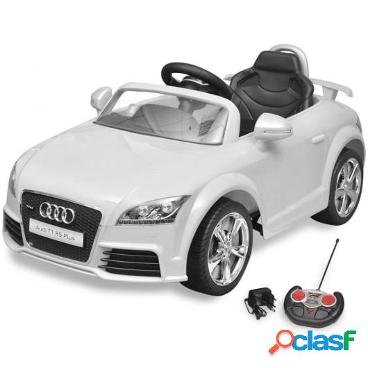 Coche de juguete blanco con mando, modelo Audi TT RS