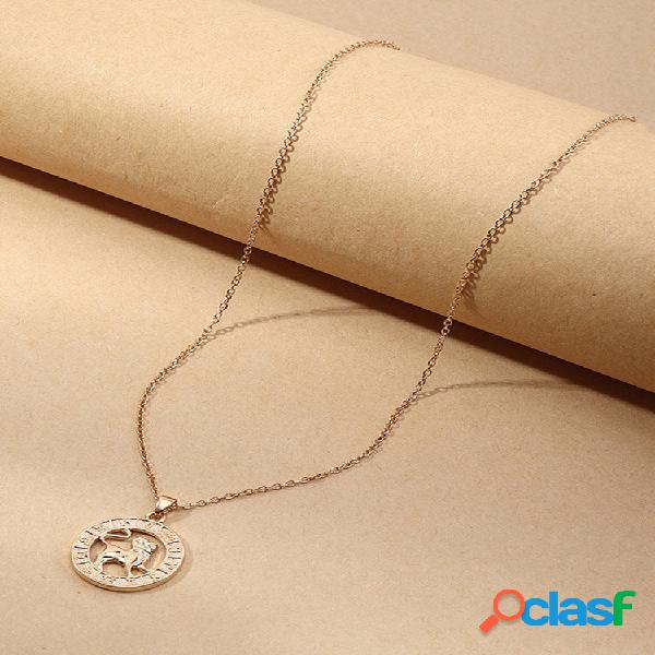 Collar con símbolo de doce constelaciones creativas Mujer