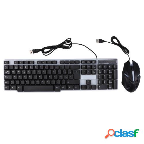 Combo de ratón con teclado en español con cable USB 105
