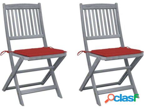 Conjunto 2 Sillas de Exterior VIDAXL Plegable c/Almohadas