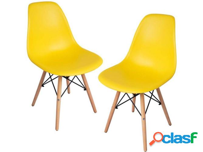 Conjunto de 2 Sillas REGALOS MIGUEL Tower Basic (Amarillo -