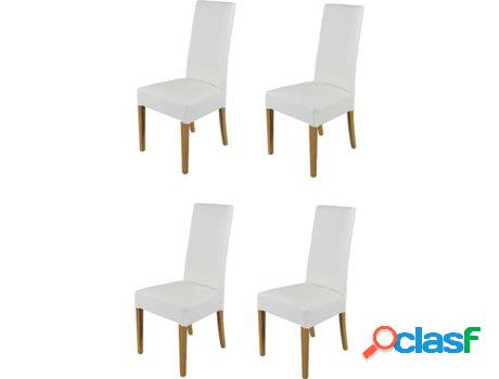Conjunto de 4 Sillas T M C S Luisa (Marrón Roble y Blanco -
