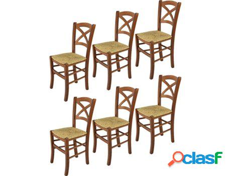 Conjunto de 6 Sillas T M C S Cross 330NO-110 (Marrón -