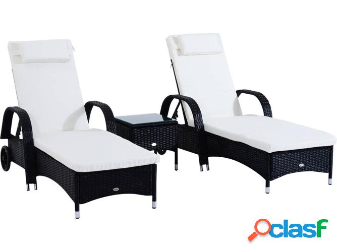 Conjunto de Jardín OUTSUNNY 862-011BK (Madera)