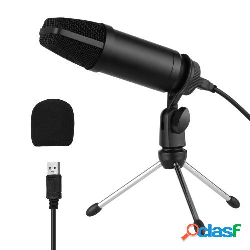 Conjunto de micrófono de condensador USB con trípode de