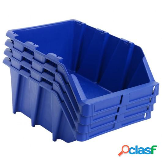 Contenedores almacenaje apilables 265x420x178 mm azul 20 uds