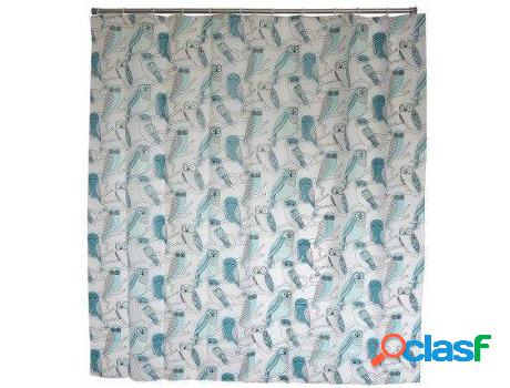Cortina HOGAR Y MÁS Para Ducha De Blanco Y Azul De Diseño
