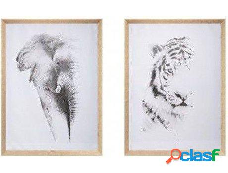 Cuadro HOGAR Y MÁS Decorativo Animale Salvaje (negro y