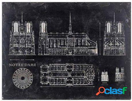 Cuadro HOGAR Y MÁS Notre Dame De Pari En (80 x 4 x 60 cm)
