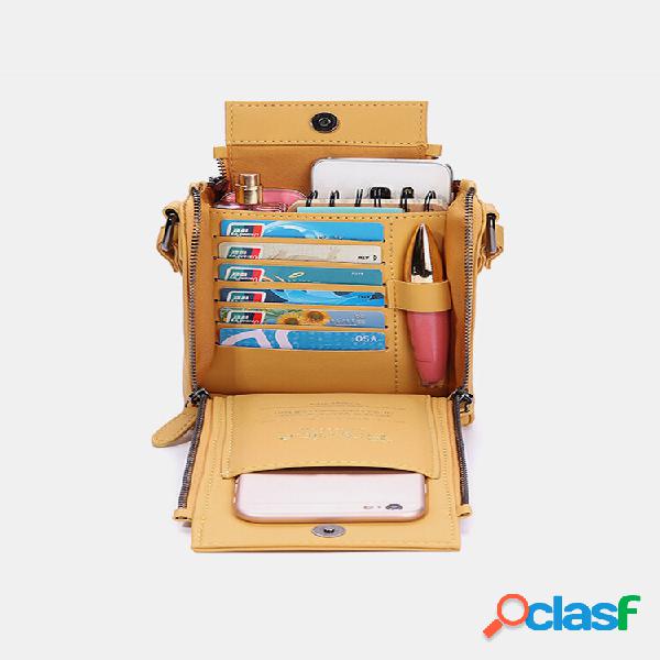 DREAME Mujer Solid Phone Bolsa 6 Tarjetero Crossbody Bolsa