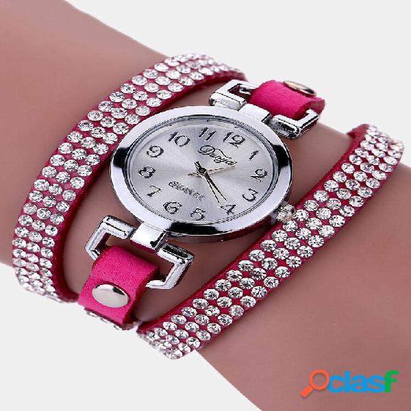 DUOYA Reloj de pulsera con esfera redonda de moda Pulsera de