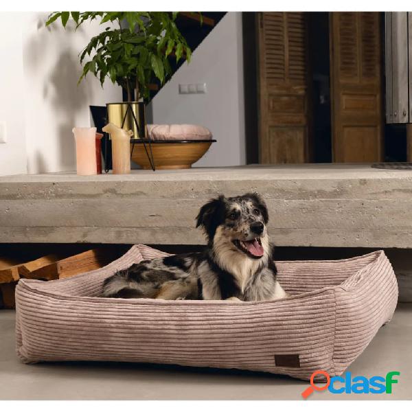 Designed by Lotte Cesta para perros estriada rosa 80x70x22
