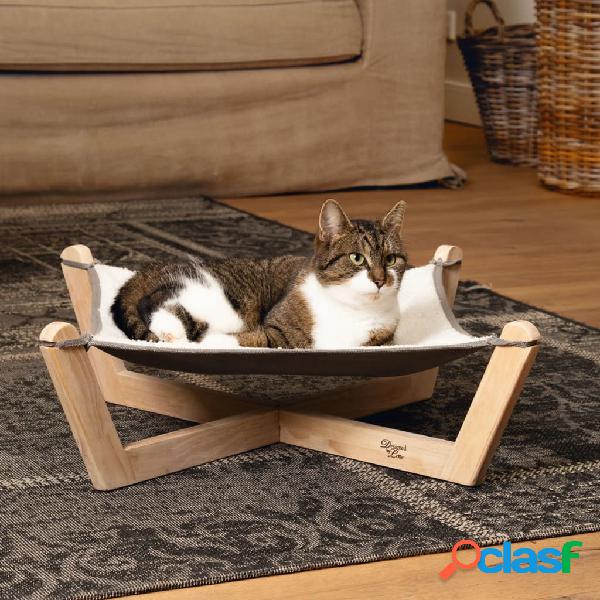 Designed by Lotte Hamaca para gatos Gaia madera gris