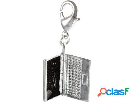 Dije SC_CRYSTAL (bañado a rodio - 14 mm x 14 mm)