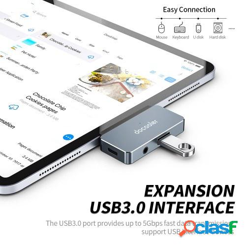 Docooler 4-en-1 Tipo-C Hub Type-C a USB3.0 HD Audio Hub de