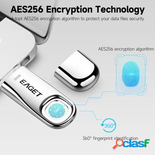 EAGET FU60 32GB USB3.0 Cifrado de huellas dactilares de