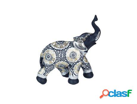 Elefante Negro Mediano con Mandalas Figuras Africanas Y