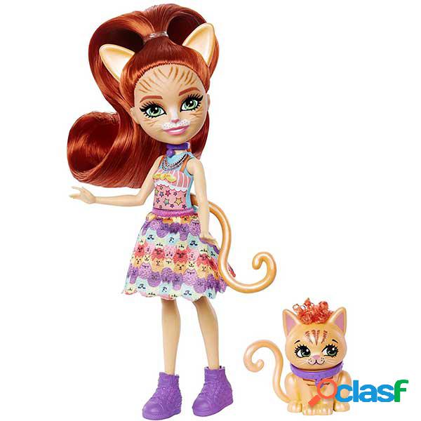 Enchantimals Mu?eca Tarla Orange Cat y Cuddler