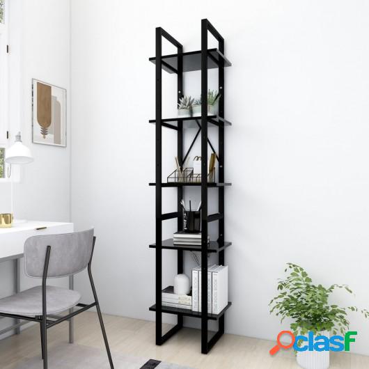 Estantería librería 5 niveles de aglomerado negro