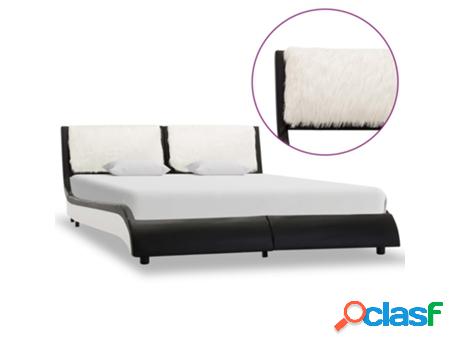 Estructura de Cama VIDA XL Con Led Cuero Sintético Negro