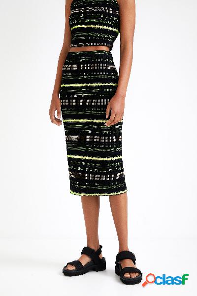 Falda midi slim rayas