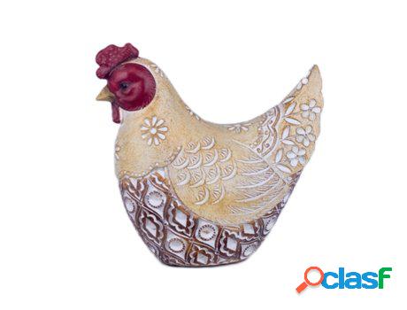 Figura Gallina Marrón de Resina 16X8X16cm Figura de Animal