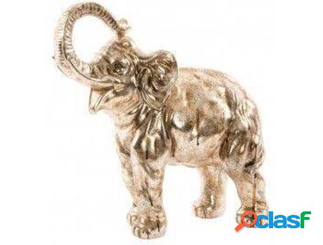 Figura HOGAR Y MÁS Elefante En Resina Dorado (33,50 x 13,50