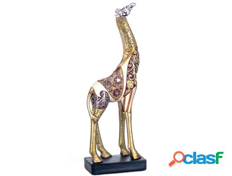 Figura Jirafa Marrón de Resina 30X6X11cm Figura de Animal