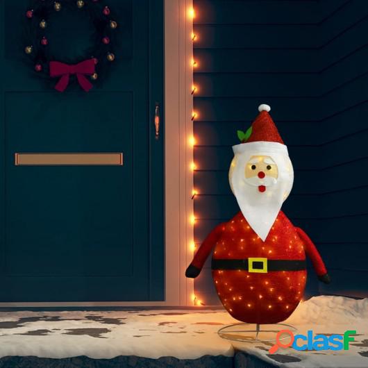 Figura decorativa navideña de Papá Noel LED tela lujosa