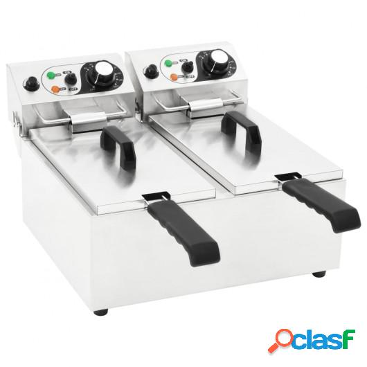 Freidora eléctrica doble de acero inoxidable 12 L 4000 W
