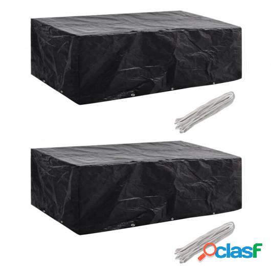 Fundas muebles de jardín 2 uds 8 pers 10 ojales ratán