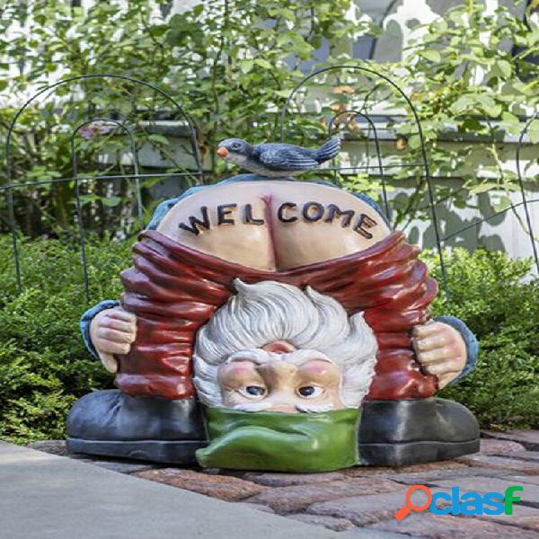 Funny Buttock Welcome Pantalones Off Gnome Dwarf con estatua