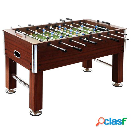 Futbolín de acero 60 kg 140x74,5x87,5 cm marrón