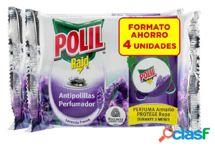 Gancho Antipolillas Polil Raid Lavanda 4 piezas