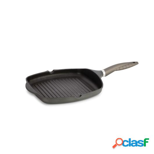 Grill Plancha 26X26Cm Rayas Con Mango Aluminio/Fundido