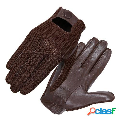 Guantes de piel de cabra tejidos para hombre con pantalla