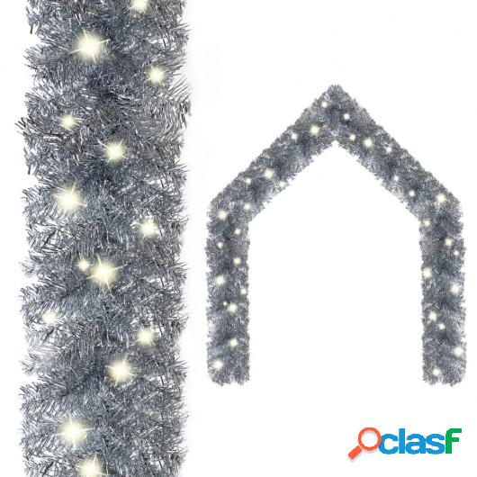 Guirnalda de Navidad con luces LED plata 20 m
