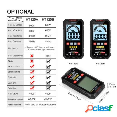 HABOTEST HT125A Multímetro digital inteligente 4000 cuentas
