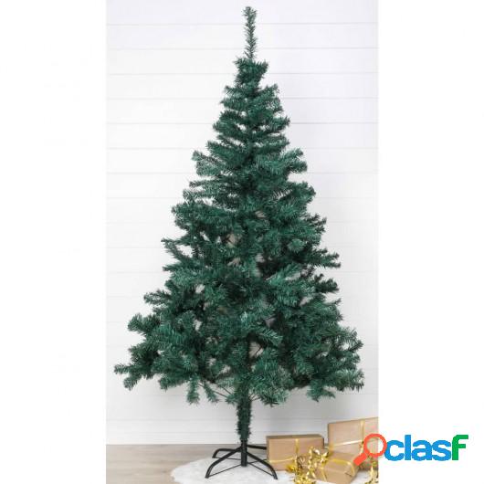 HI Árbol de Navidad con soporte de metal verde 210 cm
