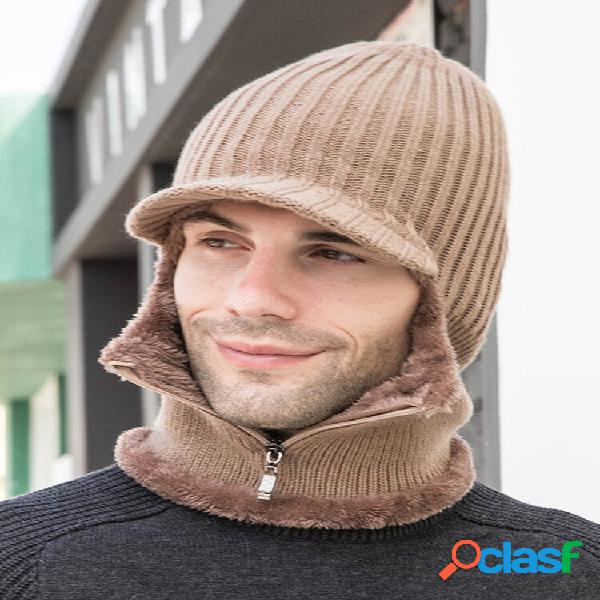 Hombres 2PCS Plus Velvet Winter Keep Warm Cuello Face