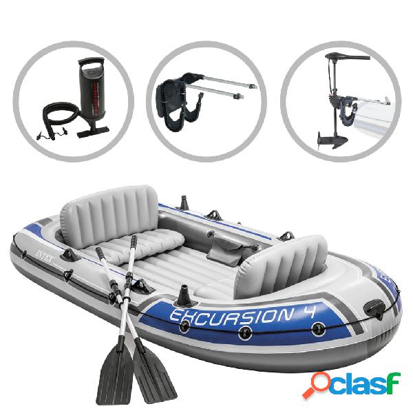 INTEX Set de bote inflable Excursion 4 motor de arrastre y