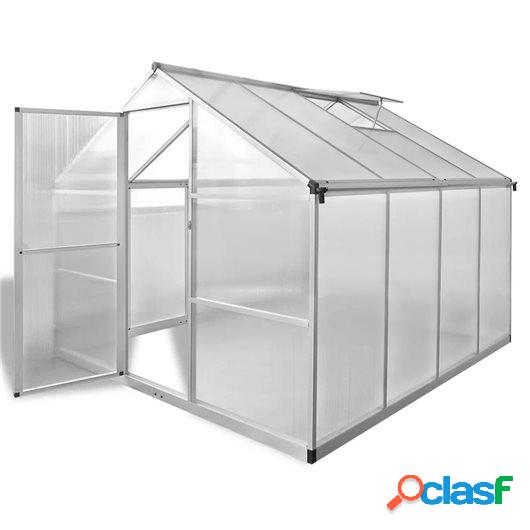 Invernadero de aluminio reforzado con marco base 6,05 m²