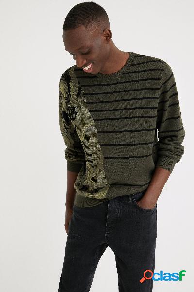 Jersey de rayas camo jacquard