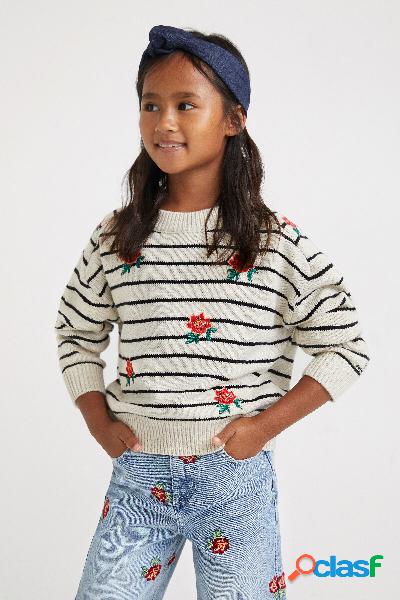 Jersey de rayas y rosas