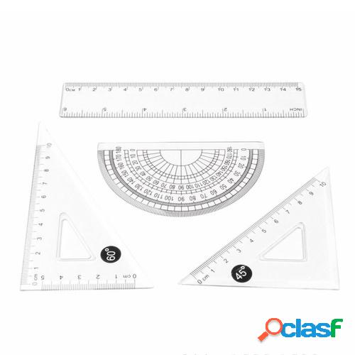 Juego de 4 reglas de herramientas de geometría matemática