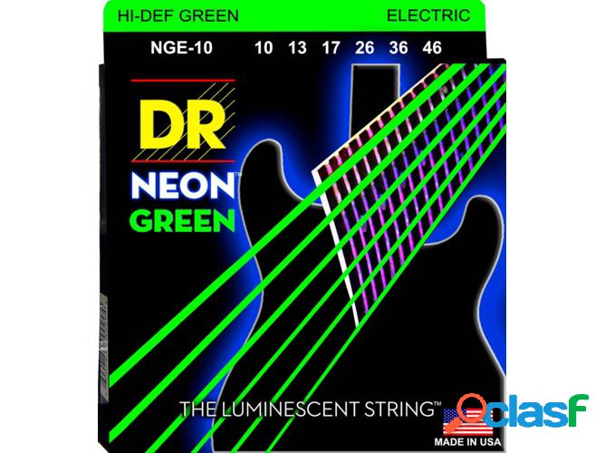Juego de Cuerdas Guitarra Eléctrica DR NGE-10 Neon Green
