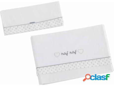 Juego de Sábanas NAF NAF Cuna Heart Gris (50 x 80 cm)